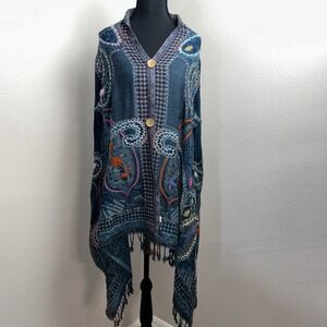 All Jazzed Up Button Front Kimono OS Bohemian Inspired Hippie Asymmetrical